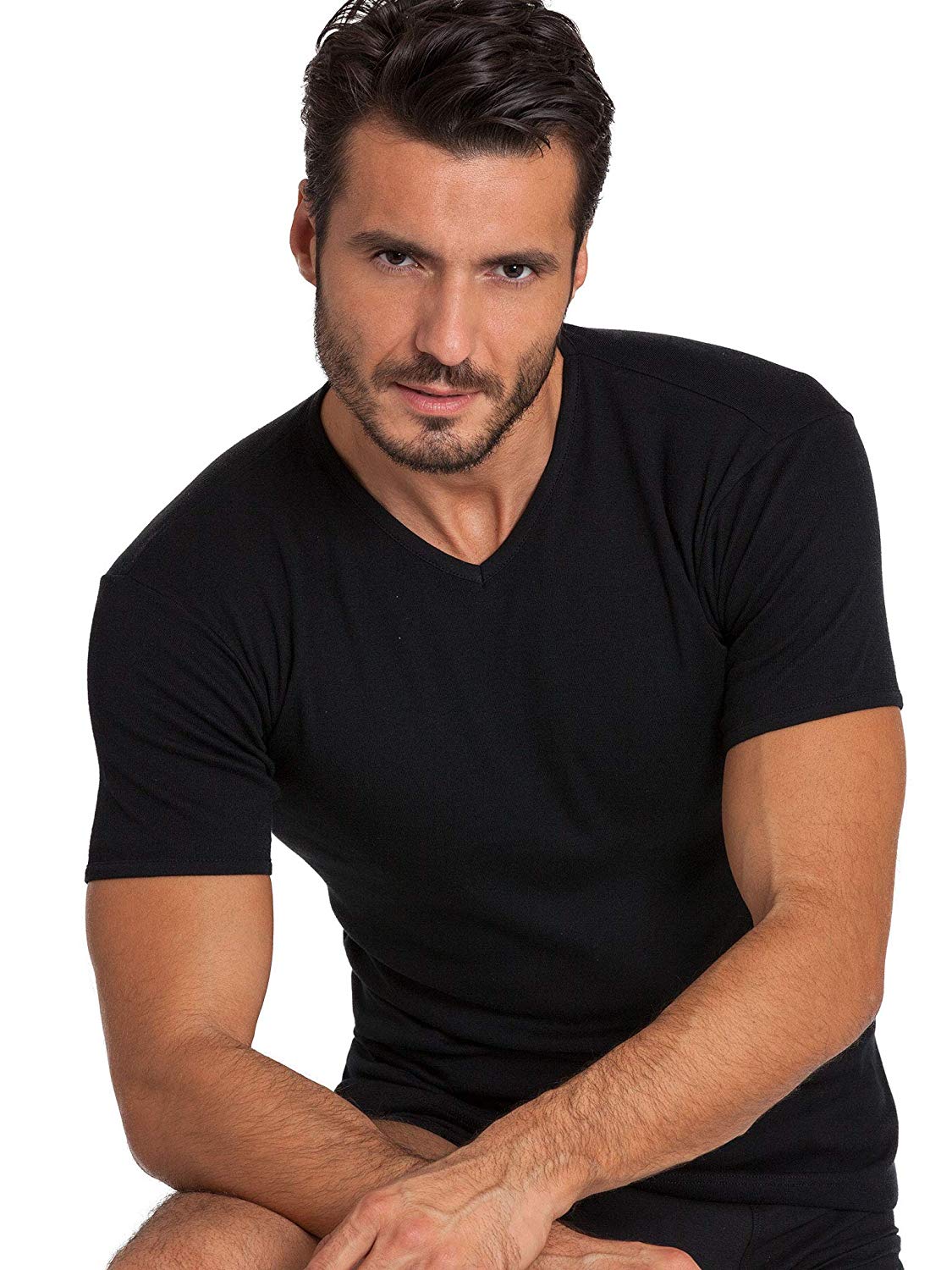 Men's 100% Cotton V - Neck T-Shirt