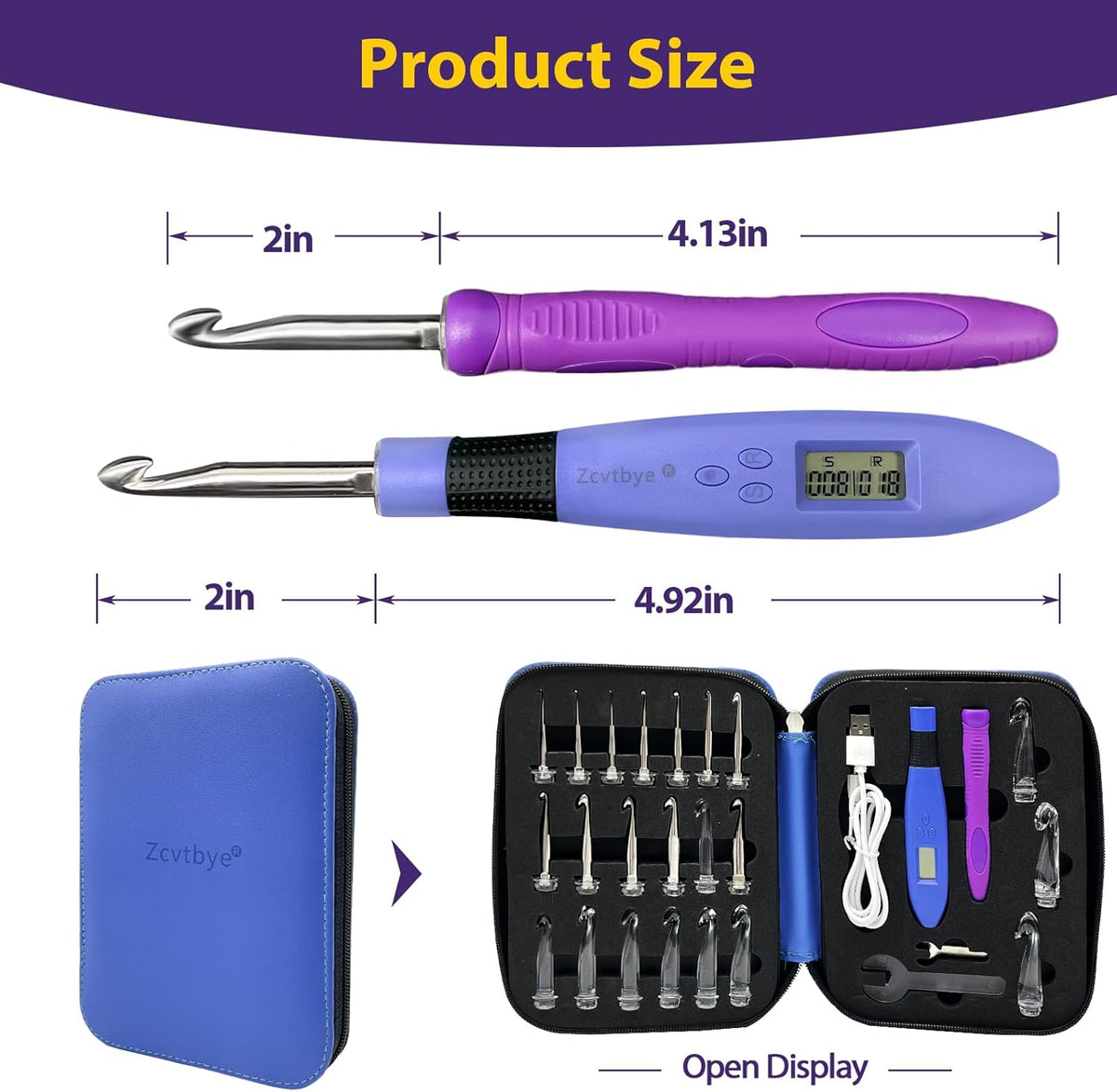 Lighted Crochet Hook Set